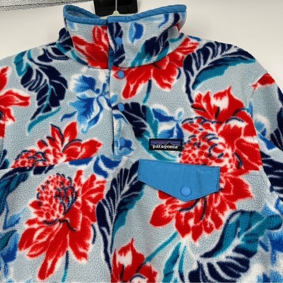 Patagonia Synchilla Floral Print Pullover Rare Womens Size Medium - Picture 6 of 6